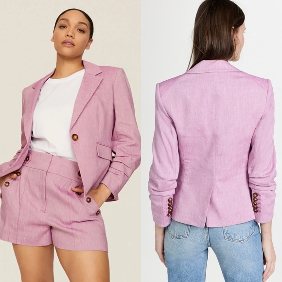 VERONICA BEARD Aaliyah Linen Dickey Jacket in Heathered Orchid Sz 4 - Picture 9 of 9